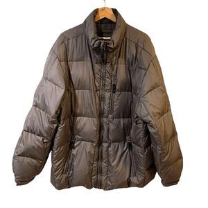 Brandon Thomas Men’s  Goose Down Puffer Hooded Jacket Grey L Gorpcore Outdoors